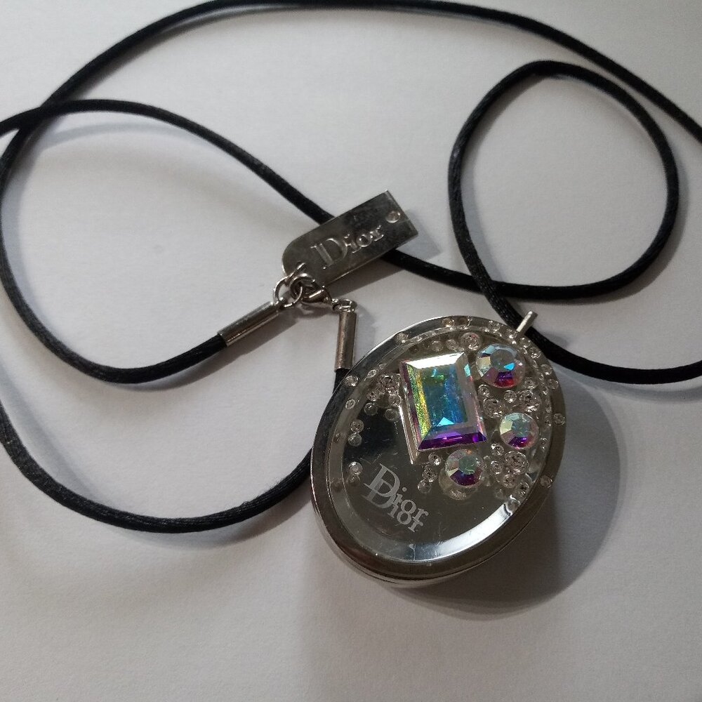 Christian Dior Crystal Boreal Lip Gloss Pendant Necklace Vintage Rare
